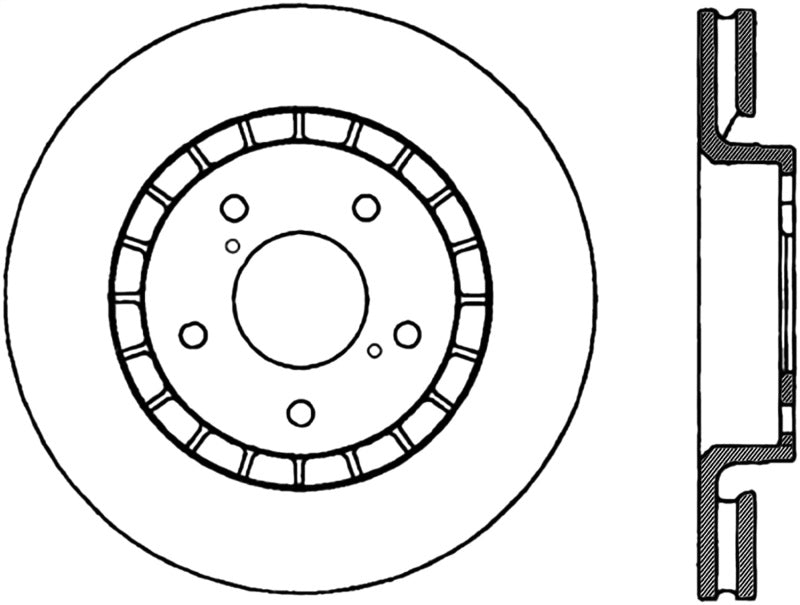 StopTech Power Slot 06-11 Lexus GS Series / 06-12 IS Series Front Right Drilled & Slotted Rotor Stoptech Brake Rotors - Slot & Drilled  AXOPROS