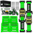 Rhino USA Utv Wheel Chock Tie-Down Kit (2-Wheel Kit) (Green) Rhino USA Cargo Tie-Downs  AXOPROS
