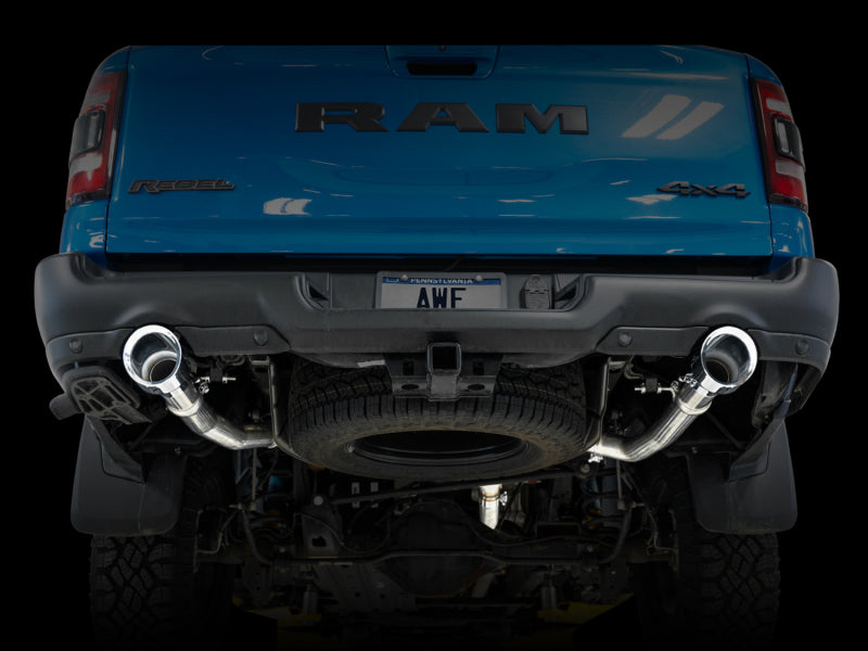 AWE Tuning 19-21 RAM 1500 5.7L (w/Cutouts) 0FG Dual Rear Exit Cat-Back Exhaust - Chrome Silver Tips AWE Tuning Catback  AXOPROS