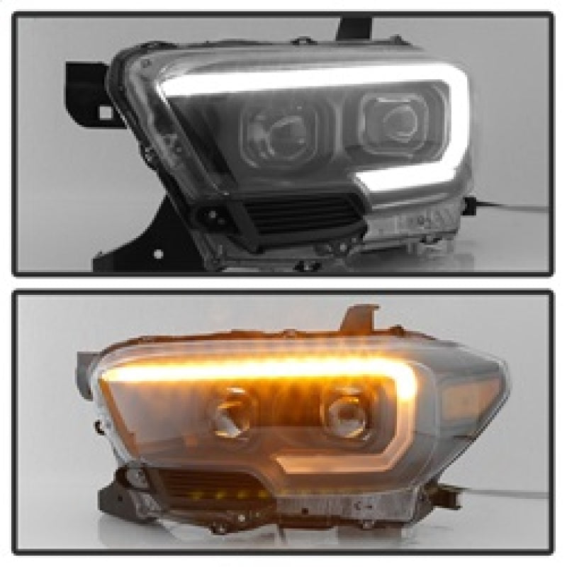xTune Toyota Tacoma 16-18 DRL Light Bar Projector Headlights - Black PRO-JH-TTA16-LBDRL-BK SPYDER Headlights  AXOPROS