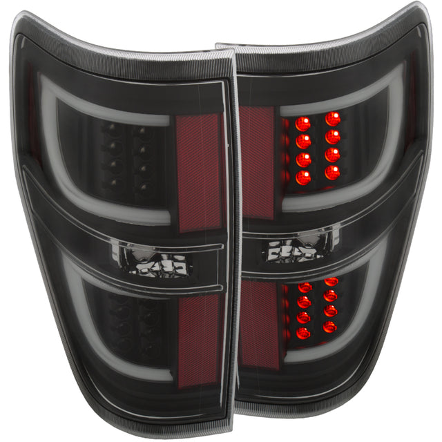 ANZO 2009-2013 Ford F-150 LED Taillights Black ANZO Tail Lights  AXOPROS