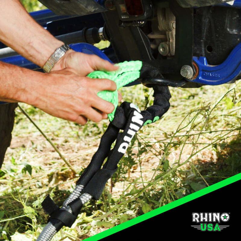 Rhino USA Kinetic Energy Recovery Rope (1.25In X 30Ft) Black Rhino USA Cargo Tie-Downs  AXOPROS