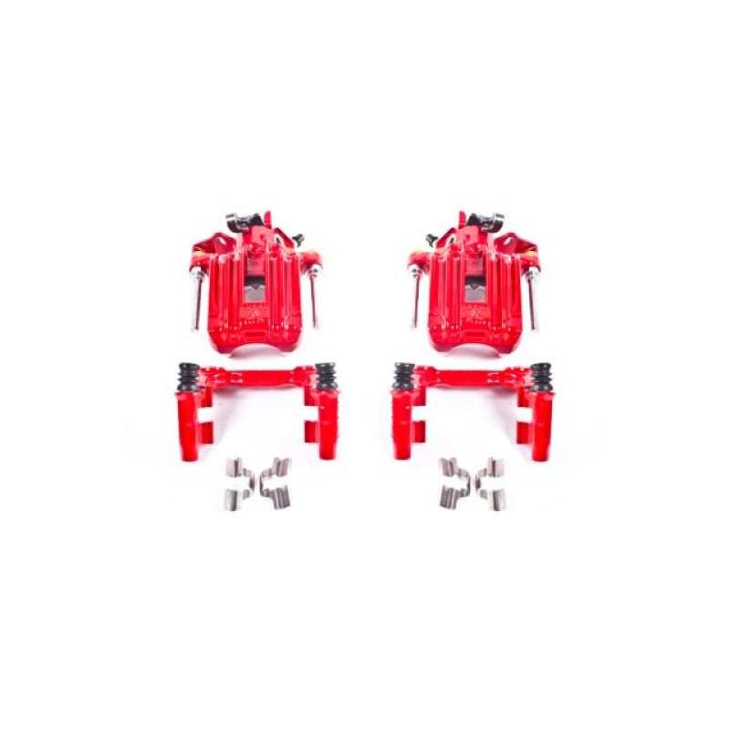 Power Stop 00-06 Audi TT Quattro (w/Non Vented Rotors Only) Rear Red Calipers w/Brackets - Pair PowerStop Brake Calipers - Perf  AXOPROS