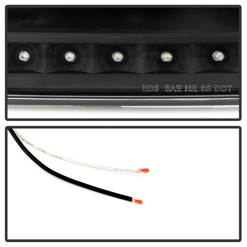Xtune Ford F150 97-03 Crystal Headlights w/ Clear LED Corners Black HD-ON-FF15097-LED-SET-BK SPYDER Headlights  AXOPROS