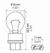 Hella Bulb 3157 12V 27/7W W2.5x16q S8 Hella Bulbs  AXOPROS