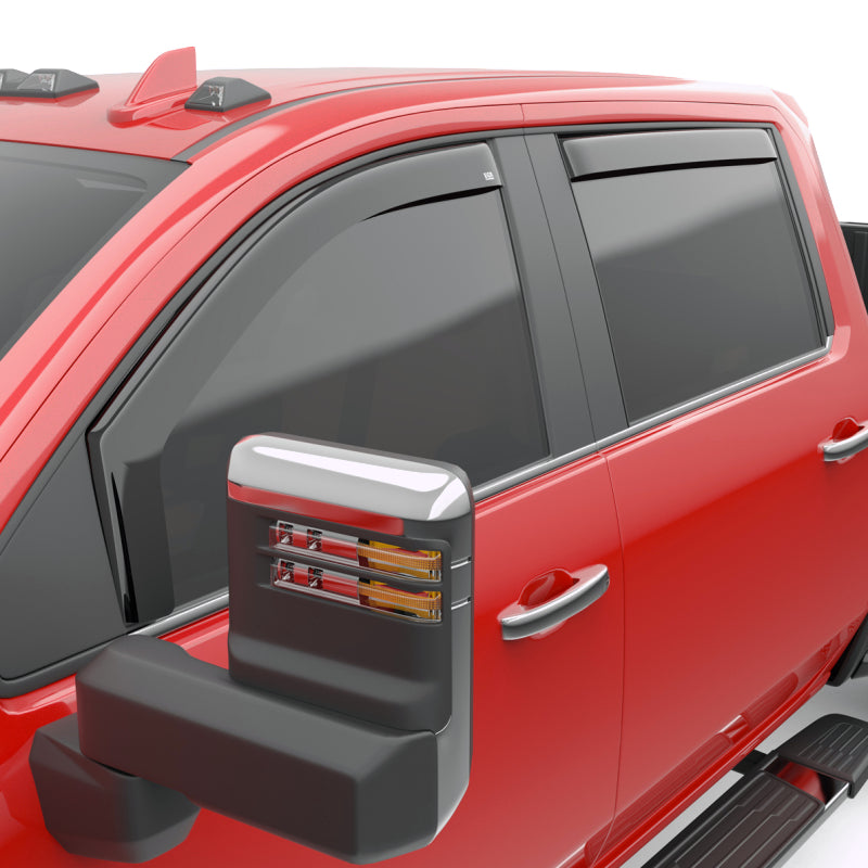EGR 2019 Chevy 1500 Crew Cab In-Channel Window Visors - Dark Smoke EGR Wind Deflectors  AXOPROS