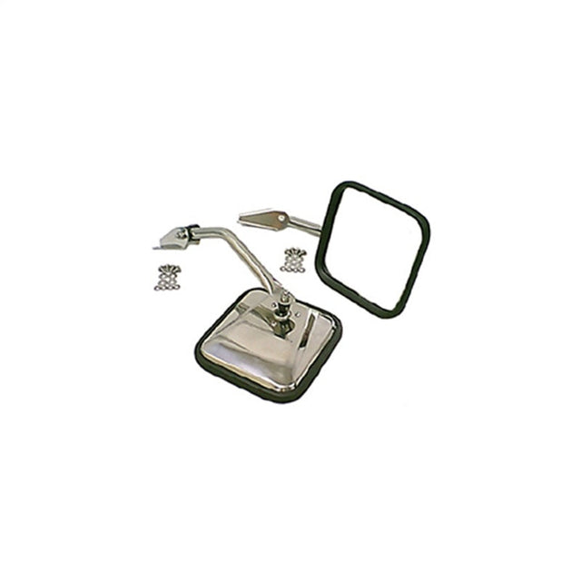 Rugged Ridge 55-86 Jeep CJ Stainless Steel Side Mirror Kit Rugged Ridge Exterior Trim  AXOPROS