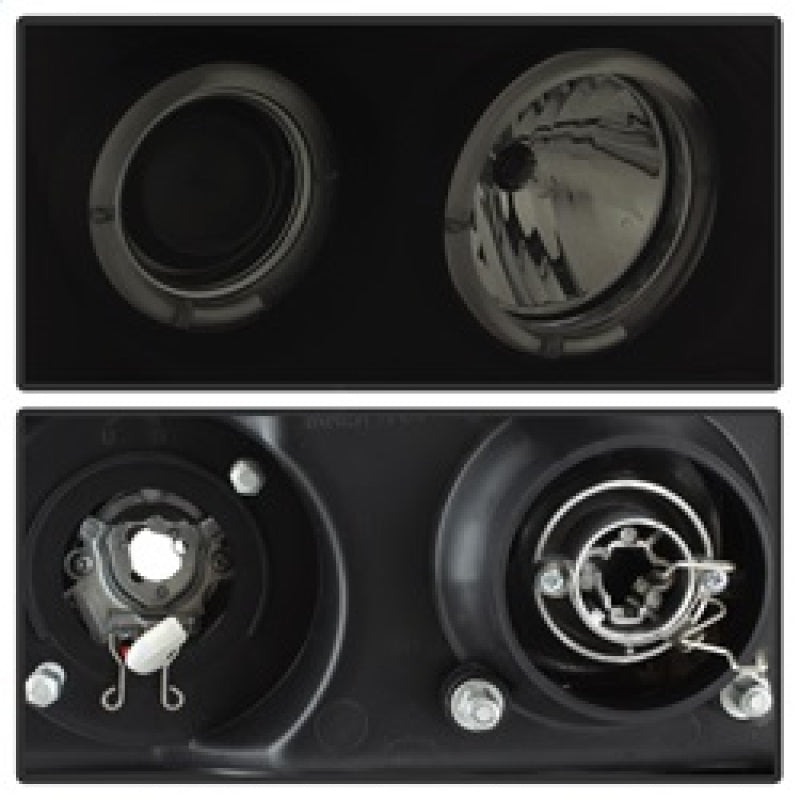 Spyder GMC Sierra 1500/2500 07-13 Projector Headlights LED Halo- LED Blk Smke PRO-YD-GS07-HL-BSM SPYDER Headlights  AXOPROS