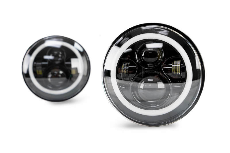 DV8 Offroad 07-18 Jeep Wrangler JK LED Projector Headlights w/ Angel Eyes DV8 Offroad Headlights  AXOPROS