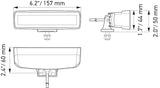 Hella Universal Black Magic 6 L.E.D. Mini Light Bar - Spot Beam Hella Fog Lights  AXOPROS