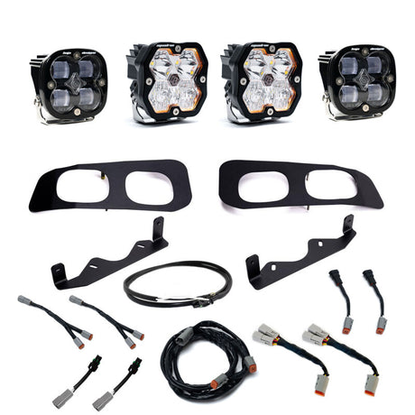 Baja Designs Baja Designs 23-25 Ford SD Squadron Sport/SAE 2.0 Dual Fog Pocket Kit Upfitter (SAE Fog) - Clear Fog Lights aftermarket performance part