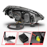 ANZO ANZO 05-13 Chevrolet Corvette Projector Headlights w/switchback & Sequential LED - Black Amber Headlights aftermarket performance part