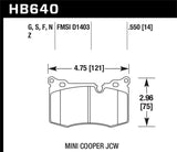Hawk 09-10 Mini Cooper HP+ Autocross Front Brake Pads Hawk Performance Brake Pads - Performance  AXOPROS
