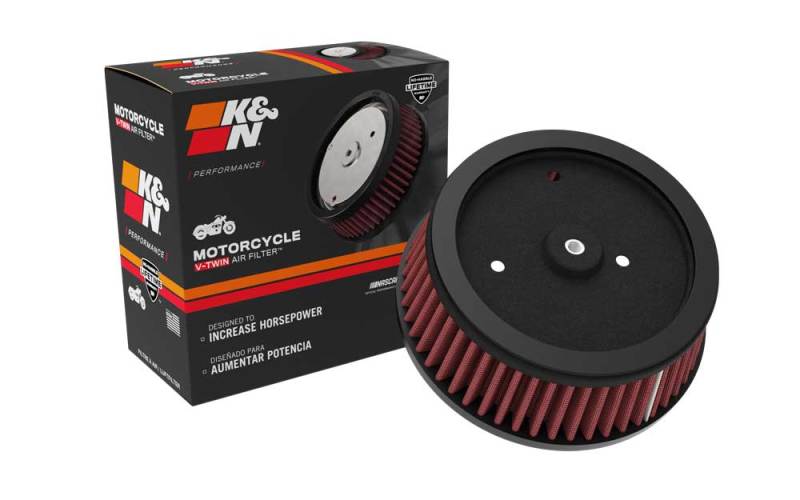K&N Round Tapered 6.25in Base OD x 5.5in Top OD x 2.125in H Replacement Filter for Harley Davidson K&N Engineering Air Filters - Direct Fit  AXOPROS