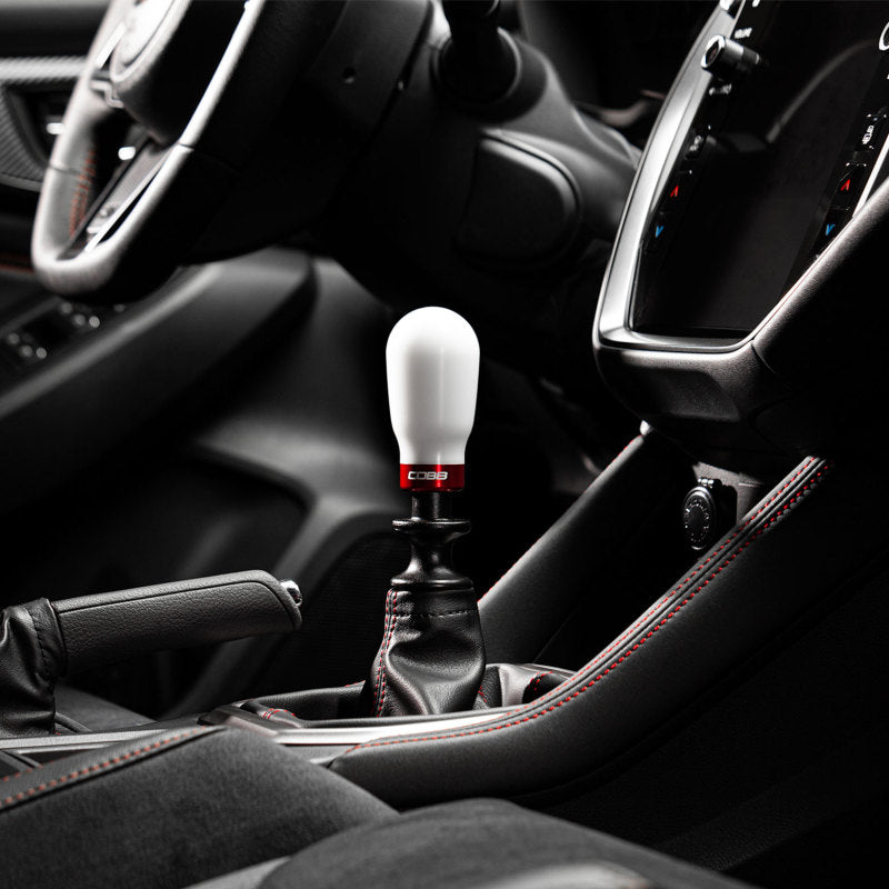 Cobb Subaru 6-Speed Tall Weighted COBB Shift Knob - White (Incl. Both Red + Blk Collars) COBB Shift Knobs  AXOPROS