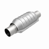 MagnaFlow Conv Univ 2.25in Inlet/Outlet Center/Center Round 9in Body L x 5.125in W x 13in Overall L Magnaflow Catalytic Converter Universal  AXOPROS
