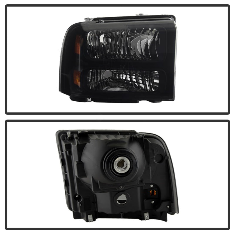 Xtune Ford F250/350/450 Super Duty 05-07 Crystal Headlights Black Smoked HD-JH-FS05-AM-BSM SPYDER Headlights  AXOPROS