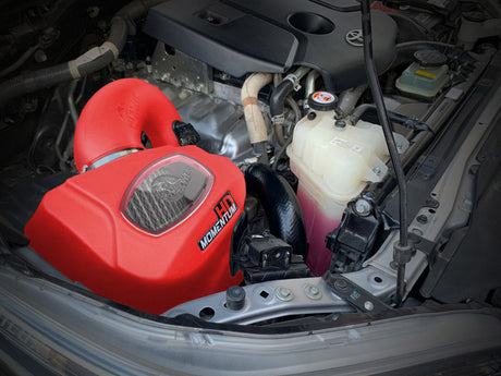 aFe aFe 15-25 Toyota Hilux L4-2.4/2.8L (td) Momentum HD Cold Air Intake System Red w/ Pro DRY S Filter Cold Air Intakes aftermarket performance part