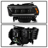 Spyder 19-22 Dodge Ram 2500/3500 (Halogen Model Only) Proj. Headlights (PRO-YD-DR19HDHALAP-SEQ-BK) SPYDER Headlights  AXOPROS
