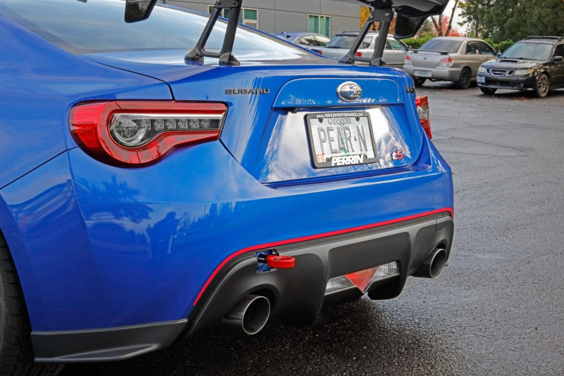 Perrin 13-20 & 2022 Subaru BRZ / 13-16 Scion FRS / 17-20 Toyota 86 Tow Hook Kit (Rear) - Red Perrin Performance Tow Hooks  AXOPROS