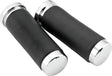 Bikers Choice Chrome & Leather 1 Inch Grips Universal Pr Bikers Choice Grips  AXOPROS