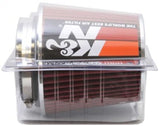 K&N Universal Air Filter Chrome Round Tapered Red - 4in Flange ID x 1.125in Flange Length x 5.5in H K&N Engineering Air Filters - Universal Fit  AXOPROS