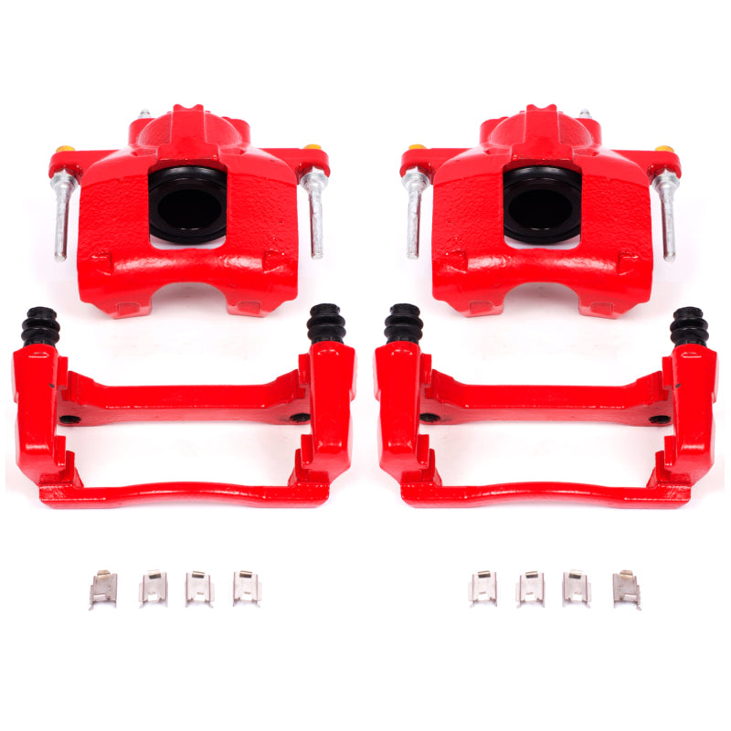 Power Stop 07-18 Jeep Wrangler JK Front Red Calipers w/Brackets - Pair PowerStop Brake Calipers - Perf  AXOPROS