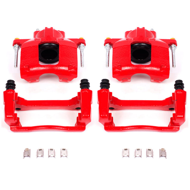 Power Stop 07-18 Jeep Wrangler JK Front Red Calipers w/Brackets - Pair PowerStop Brake Calipers - Perf  AXOPROS