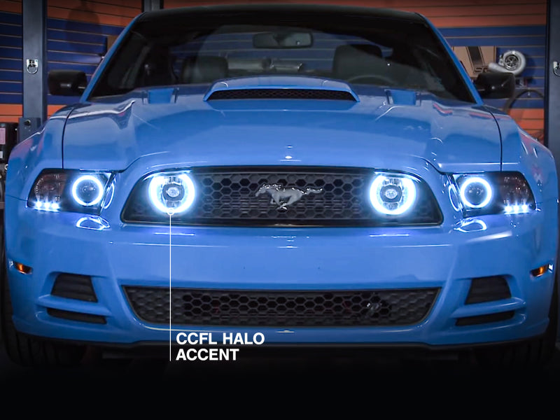 Raxiom 13-14 Ford Mustang GT CCFL Halo Fog Lights (Smoked) Raxiom Headlights  AXOPROS