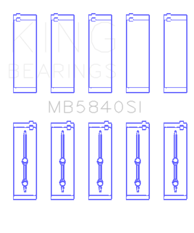 King Chrysler/Dodge Gen 3 Hemi 5.7L/6.1L/6.4L Crankshaft Main Bearing Set (Set of 5) King Engine Bearings Bearings  AXOPROS