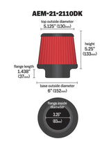 AEM 3.25 in DRY Flow Short Neck 5 in Element Filter