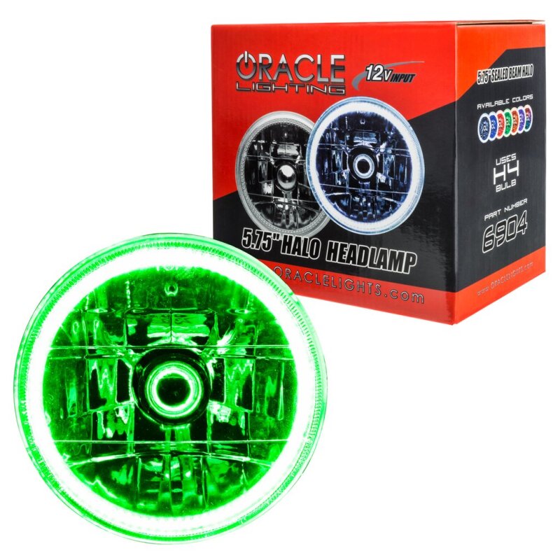 Oracle Pre-Installed Lights 5.75 IN. Sealed Beam - Green Halo SEE WARRANTY ORACLE Lighting Headlights  AXOPROS
