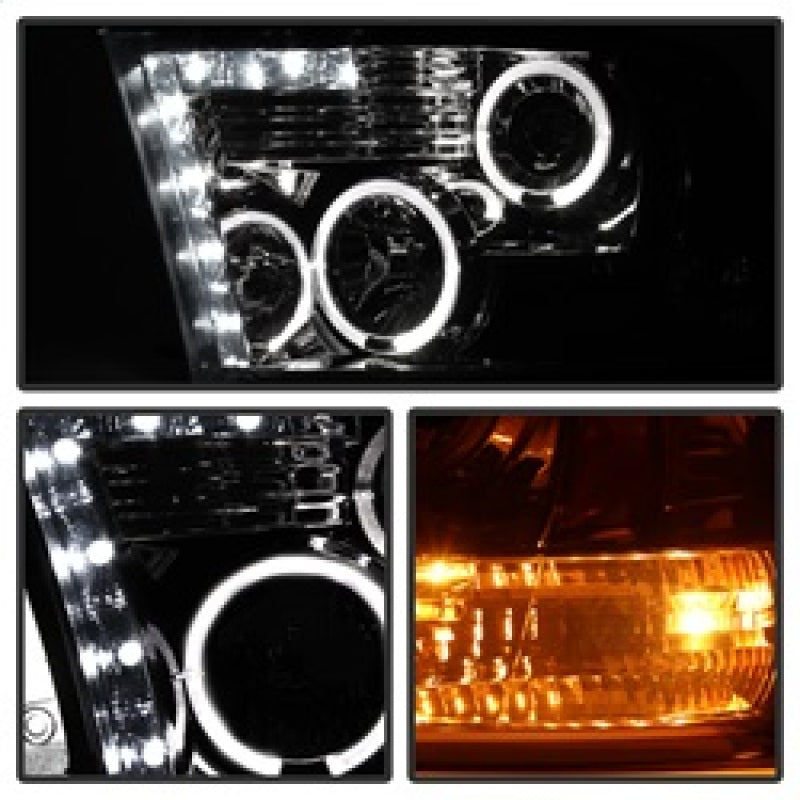 Spyder Dodge Ram 1500 09-14 10-14 Projector Headlights Halogen- LED Halo LED- Smke PRO-YD-DR09-HL-SM SPYDER Headlights  AXOPROS