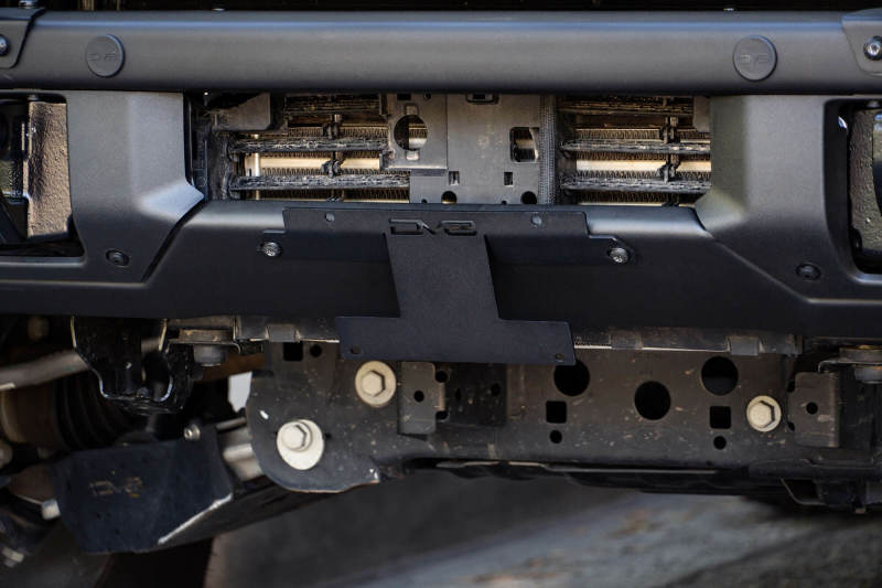 DV8 Offroad 21-22 Ford Bronco Factory Front Bumper Licence Relocation Bracket - Front DV8 Offroad License Plate Relocation  AXOPROS