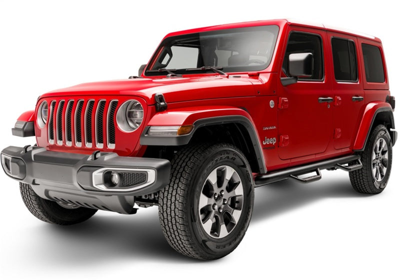 N-Fab Nerf Step 2018 Jeep Wrangler JL SUV 4 Door- Tex. Black - W2W - 3in N-Fab Side Steps  AXOPROS