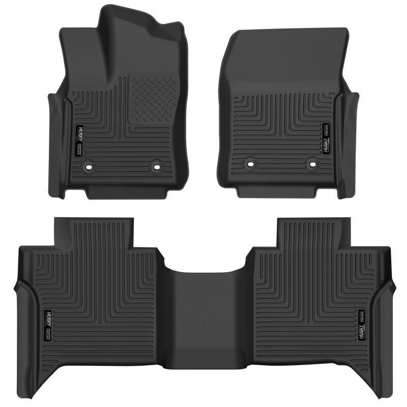 Husky Liners 2022 Toyota Tundra CrewMax X-ACT Front & 2nd Seat Floor Liner - Blk Husky Liners Floor Mats - Rubber  AXOPROS