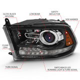 ANZO 2009-2018 Dodge Ram 1500 Projector Plank Style Switchback H.L Halo Black Amber (OE Style) ANZO Headlights  AXOPROS