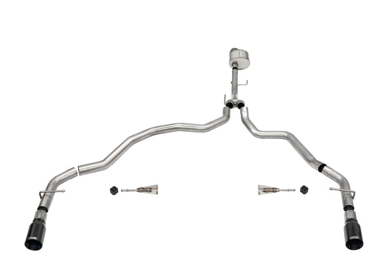 Corsa 2021-2024 Ford F-150 Regular Cab/6.5in Bed 5.0L V8 Xtreme Cat-Back Dual Rear Exit-Black PVD CORSA Performance Catback  AXOPROS