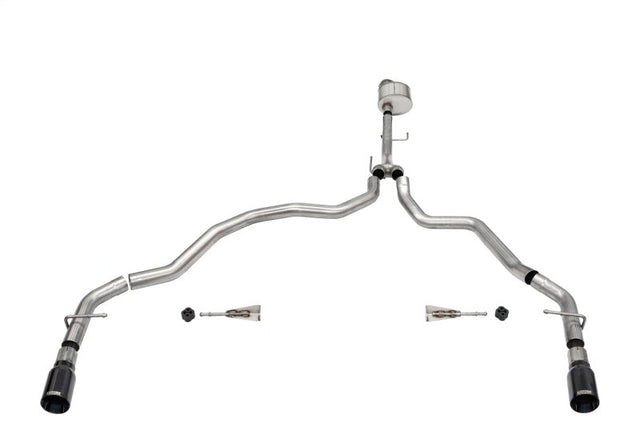 Corsa 2021-2024 Ford F-150 Regular Cab/6.5in Bed 5.0L V8 Xtreme Cat-Back Dual Rear Exit-Black PVD CORSA Performance Catback  AXOPROS