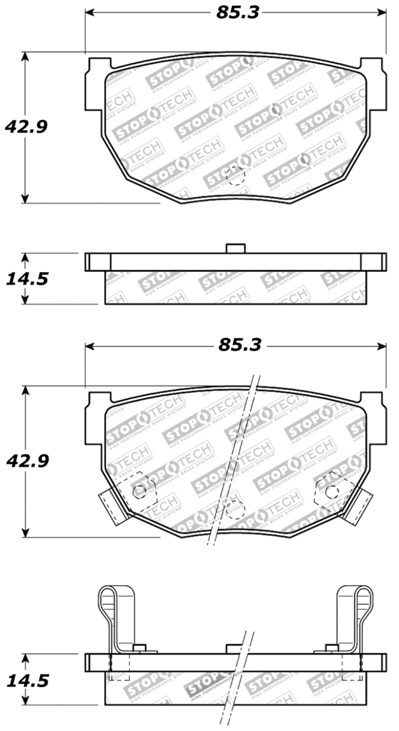 StopTech Performance 89-98 240SX Rear Brake Pads Stoptech Brake Pads - Performance  AXOPROS