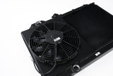CSF 96-07 Mitsubishi Evo 4/5/6/7/8/9 Full-Slim Radiator w/12in Fan & Shroud/-16AN - Black CSF Radiators  AXOPROS