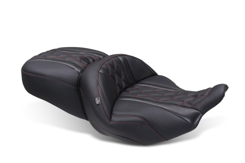 Mustang 23-25 Harley CVO Road Glide (ST) Super Touring Standard Reach One-Piece, 2 UP Black Mustang Motorcycle Solo Motorcycle Seats  AXOPROS