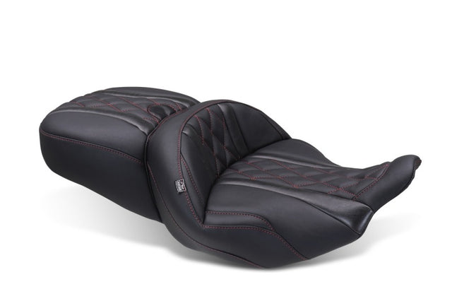 Mustang 23-25 Harley CVO Road Glide (ST) Super Touring Standard Reach One-Piece, 2 UP Black Mustang Motorcycle Solo Motorcycle Seats  AXOPROS