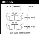 Hawk 06-10 Jeep Commander / 05-10 Grand Cherokee / 05-10 Armada / 04 Pathfinder / 04-10 Tital 5.6L / Hawk Performance Brake Pads - OE  AXOPROS