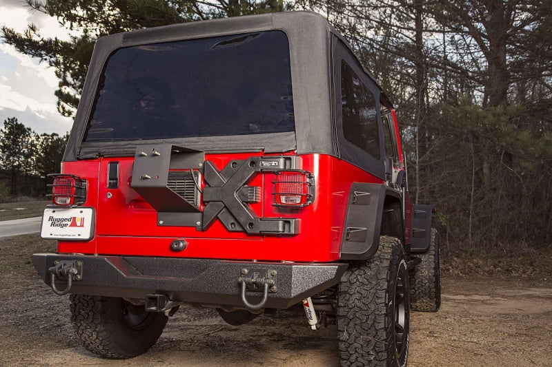 Rugged Ridge Spartacus HD Tire Carrier Whl Mount 87-06 YJ/TJ Rugged Ridge Spare Tire Carriers  AXOPROS