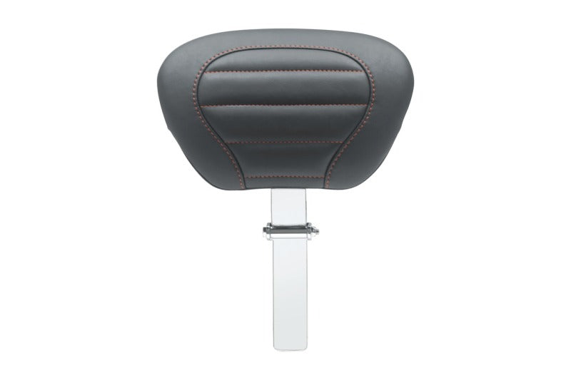 Mustang 08-21 HD Electra Glide,Rd Glide,Rd King,Str Glide Driver Backrest - Black w/ Red Stitching Mustang Motorcycle Backrests  AXOPROS