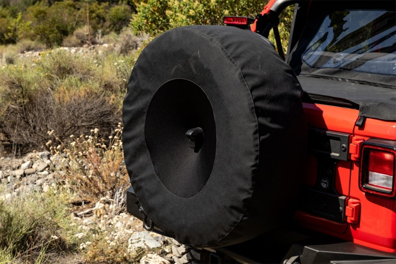 Rampage 2018-2019 Jeep Wrangler(JL) Sport 2-Door Tire Cover w/Camera Slot 37in - Black Rampage Car Covers  AXOPROS