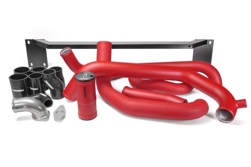 Perrin Performance PERRIN 08-14 Subaru WRX Front Mount Intercooler Boost Tube Kit - Red Intercooler Pipe Kits aftermarket performance part