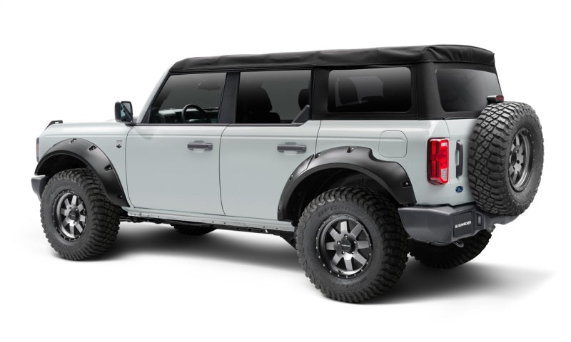 Bushwacker 2021+ Ford Bronco 4-Door Pocket Style Flares 4pc - Black Bushwacker Fender Flares  AXOPROS