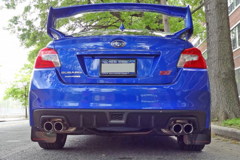 Rally Armor 15-21 Subaru WRX/STI Red UR Mud Flap w/White Logo Rally Armor Mud Flaps  AXOPROS